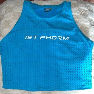 1st Phorm Laser Cut Blue Crop Tank. Women’s small.